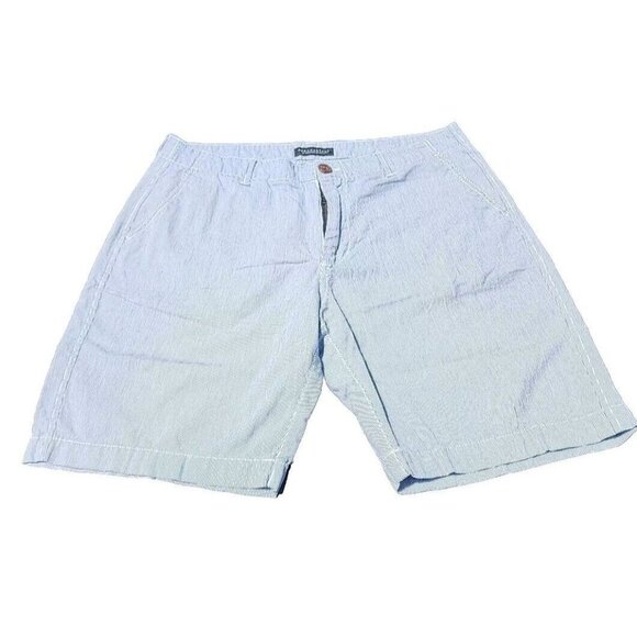 Aeropostale Designed in NYC Gray Striped Shorts Size 34 Extra button - Picture 5 of 11